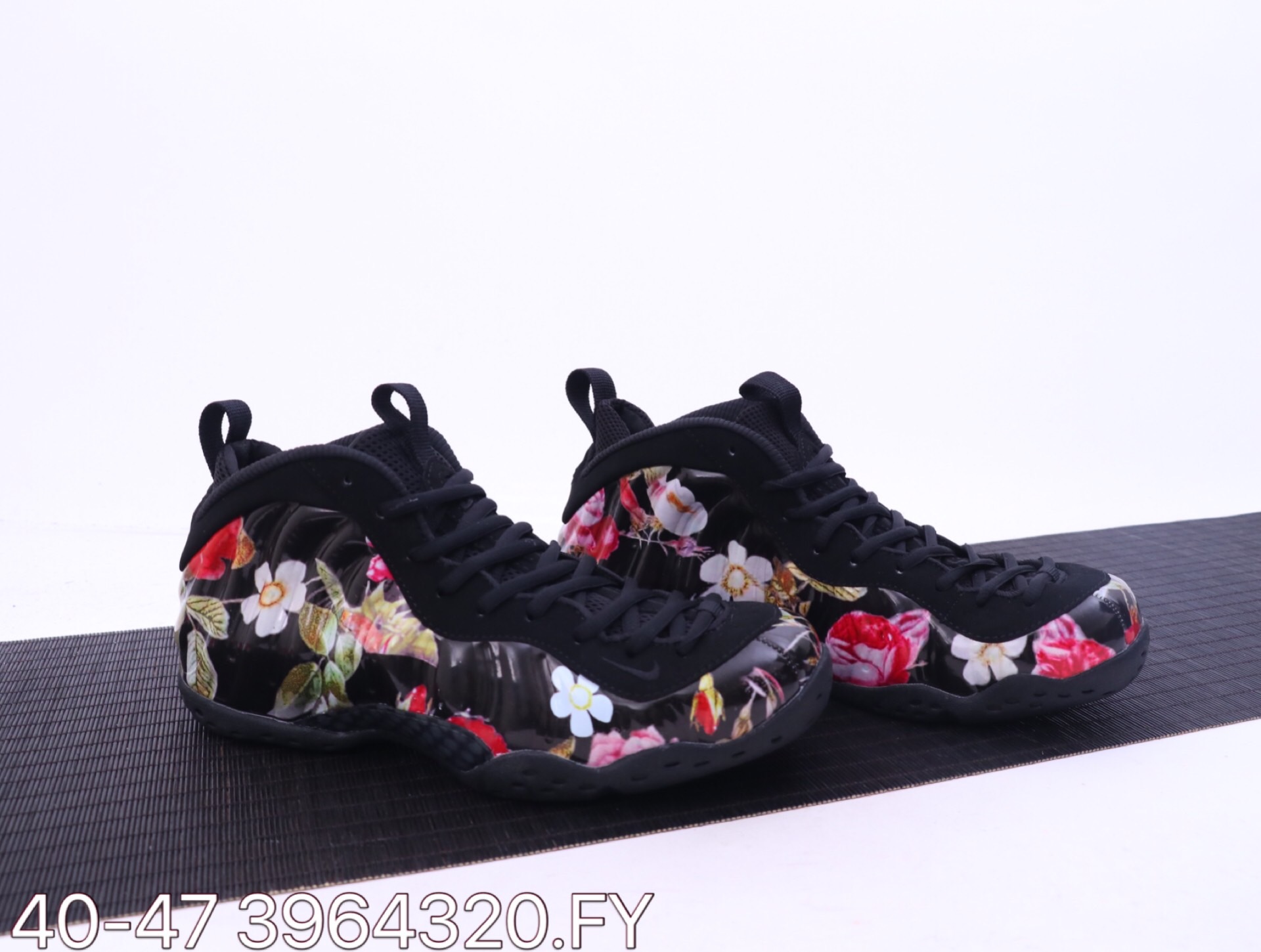 Nike Air Foamposite One Hyper Crimson Black Flor Print Shoes